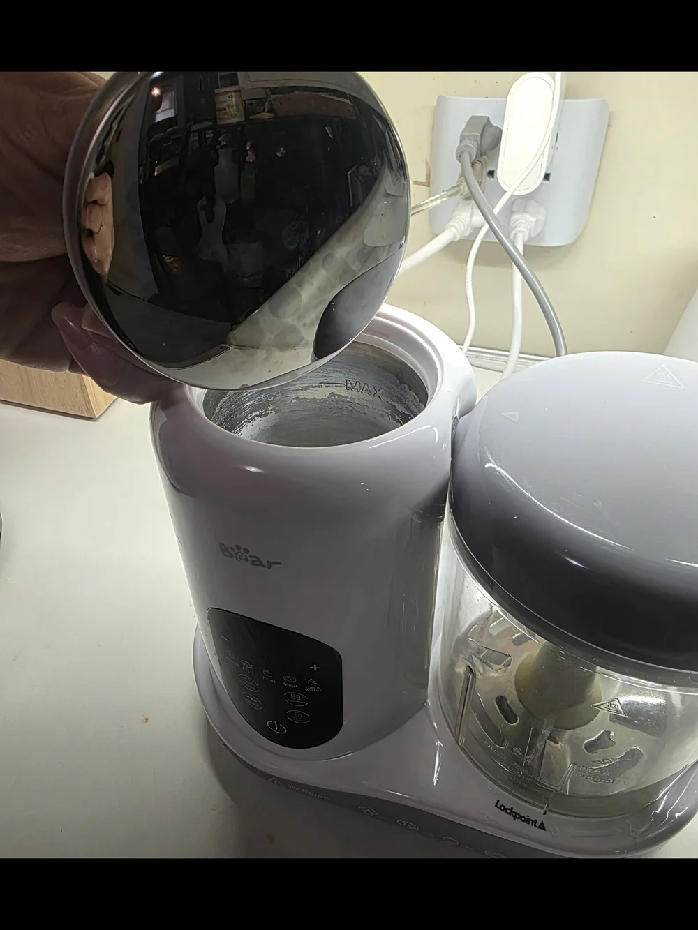 Baby Food Maker in White and Gray - Steam & Blend Kitchen Tool